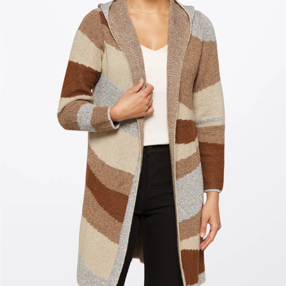 Canyon Striped Brown and Gray Women's Sweater